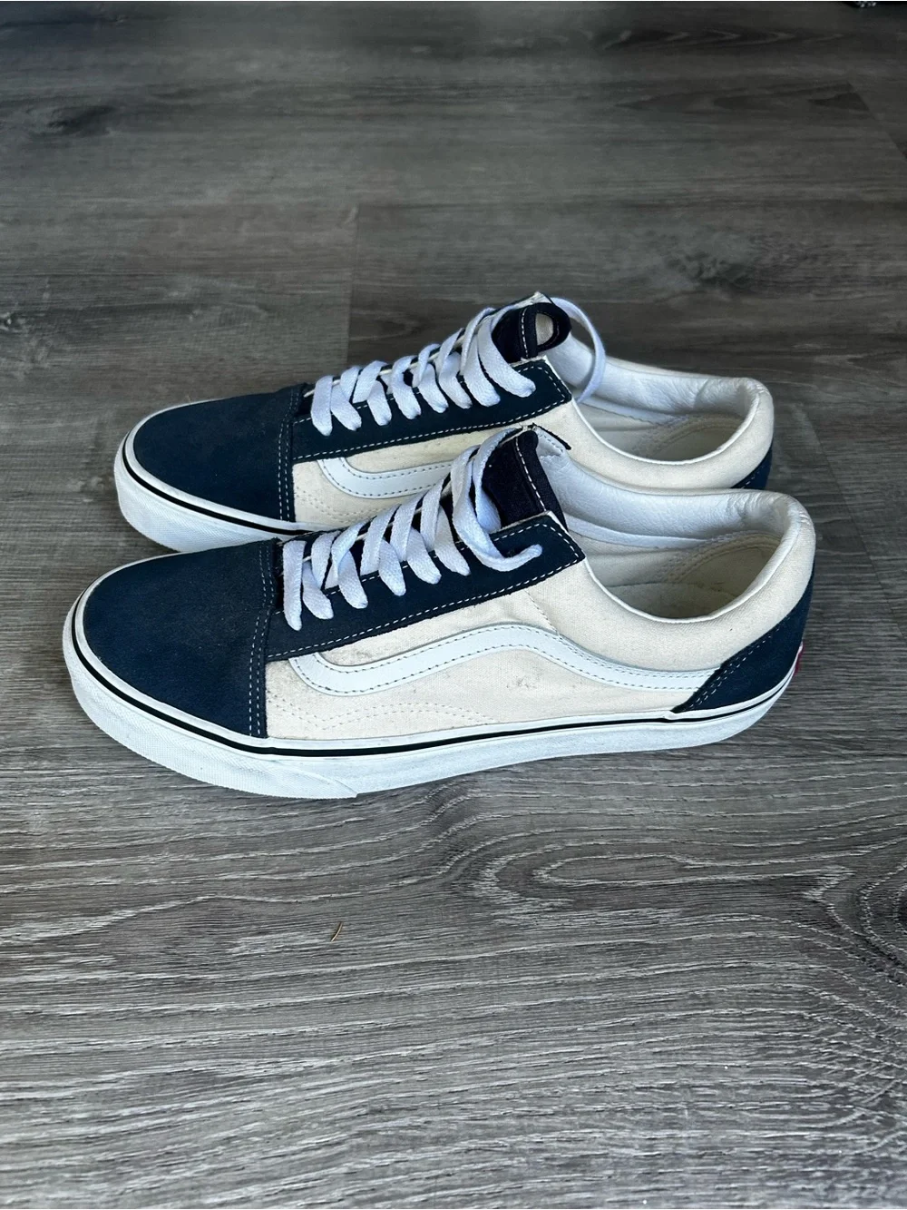 Vans Classic Low-Top Canvas Skate Sneakers - Navy and White